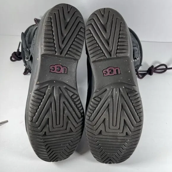 Ugg Kesey Waterproof Lace Up Ankle Boots Zip Buckle Women's Size 9.5 - Picture 6 of 7